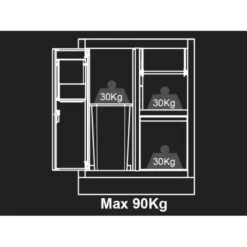 Meuble Bas Avec Poubelle Intégrée Et Support Rouleau Papier Bleu King Tony - 87D1111AKB