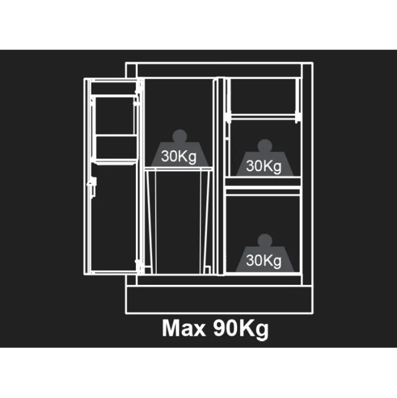 Meuble Bas Avec Poubelle Intégrée Et Support Rouleau Papier Bleu King Tony - 87D1111AKB