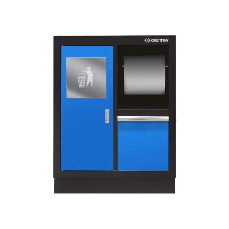 Meuble Bas Avec Poubelle Intégrée Et Support Rouleau Papier Bleu King Tony - 87D1111AKB