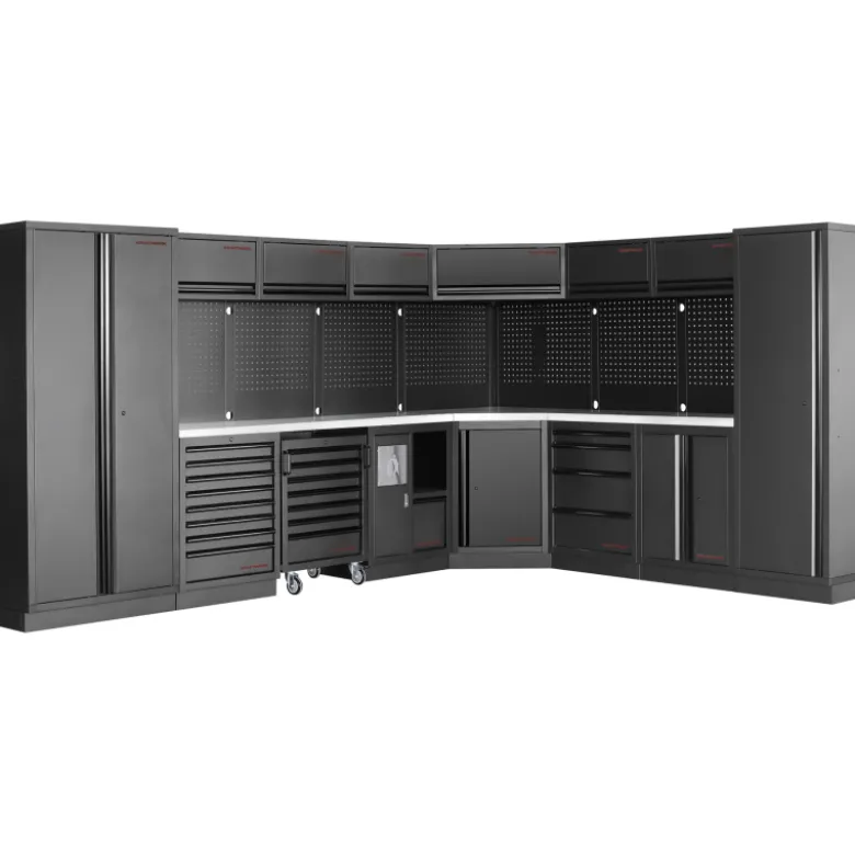 Mobilier d'Atelier avec Angle 8 Éléments avec Servante MOBILIO BLK Kraftwerk - 3964E-BLK