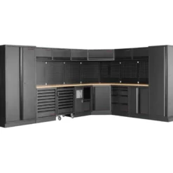 Mobilier d'Atelier avec Angle 8 Éléments avec Servante MOBILIO BLK Kraftwerk - 3964E-BLK