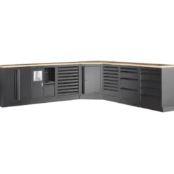 Mobilier d'Atelier d'Angle Bas 7 éléments COMBI MOBILIO Black KRAFTWERK - 3964M-BLK