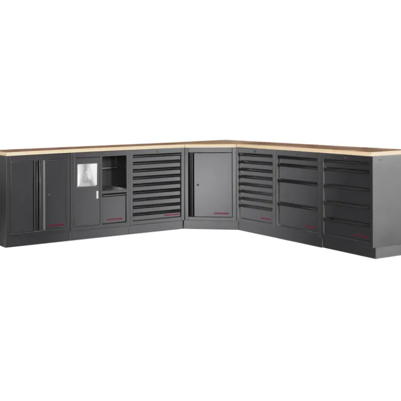 Mobilier d'Atelier d'Angle Bas 7 éléments COMBI MOBILIO Black KRAFTWERK - 3964M-BLK