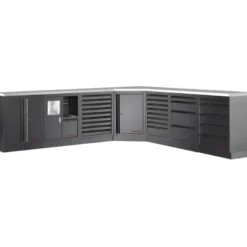 Mobilier d'Atelier d'Angle Bas 7 éléments COMBI MOBILIO Black KRAFTWERK - 3964M-BLK