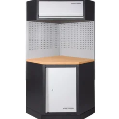 Mobilier d'atelier d'angle combi-standard + panneaux perforés + 1 meuble haut MOBILIO - KRAFTWERK 3964K-ECK