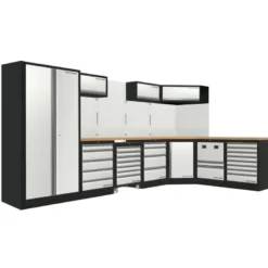 Mobilier d'atelier d'angle 7 éléments avec servante COMBI MOBILIO KRAFTWERK