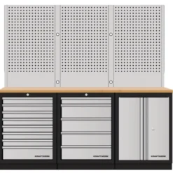 Mobilier d'atelier 3 éléments + panneaux perforés combi-standard MOBILIO - KRAFTWERK 3964K-85S-W