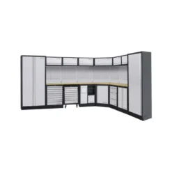 Mobilier d'atelier modulaire 8 éléments MOBILIO avec meuble d'angle bas KRAFTWERK