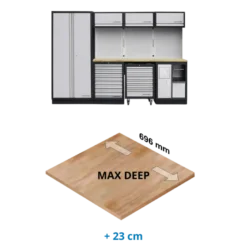 Mobilier d'atelier modulaire avec servante 4 éléments MOBILIO Max deep KRAFTWERK - 3964D-EX