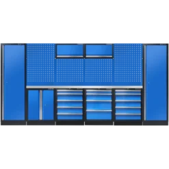 Mobilier 6 Éléments Bleu Plan De Travail Inox King Tony - 87D11AKBS