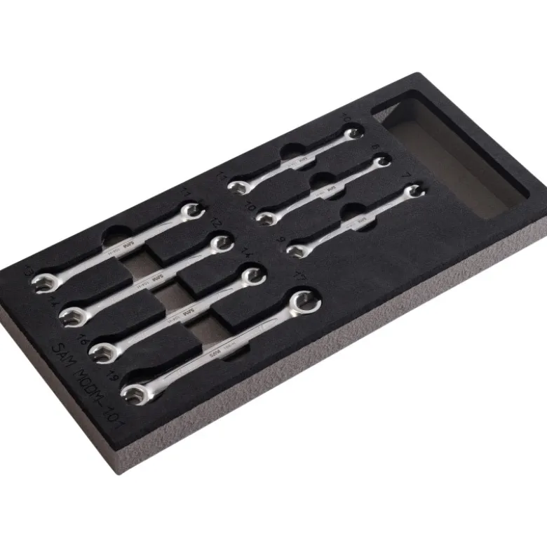 Module Mousse 1/3 De 7 Clés Polygonales A Tuyauter 6 Pans SAM Outillage - 104-H-J7MM