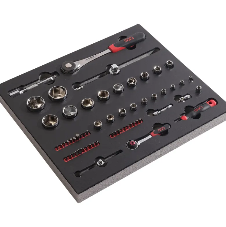 Module Mousse 2/3 De 60 Outils En Mm Cliquets 1/4 + Push 1/2 SAM Outillage - 75-SHR60-1MM