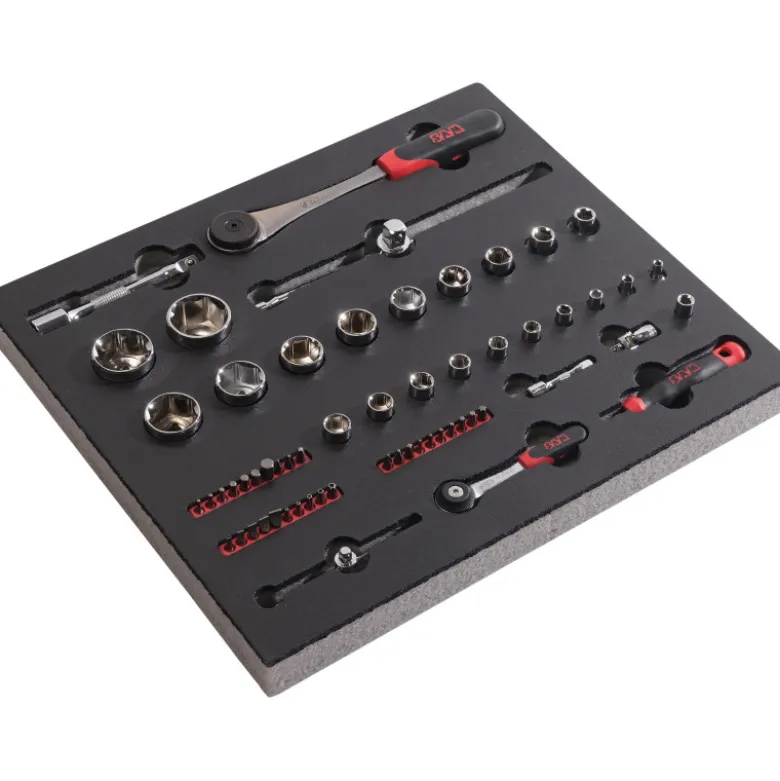 Module Mousse 2/3 De 60 Outils En Mm Cliquets 1/4'' + 1/2'' SAM Outillage - 75-SHR60-2MM