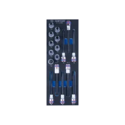 Module Mousse 17 Pièces Douilles Tournevis 1/2" King Tony - 94147PRV