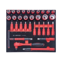 Module Mousse + Pp Douilles Et Accessoires Isolés 1/2" - 32 Pièces King Tony - 945VE02MRV