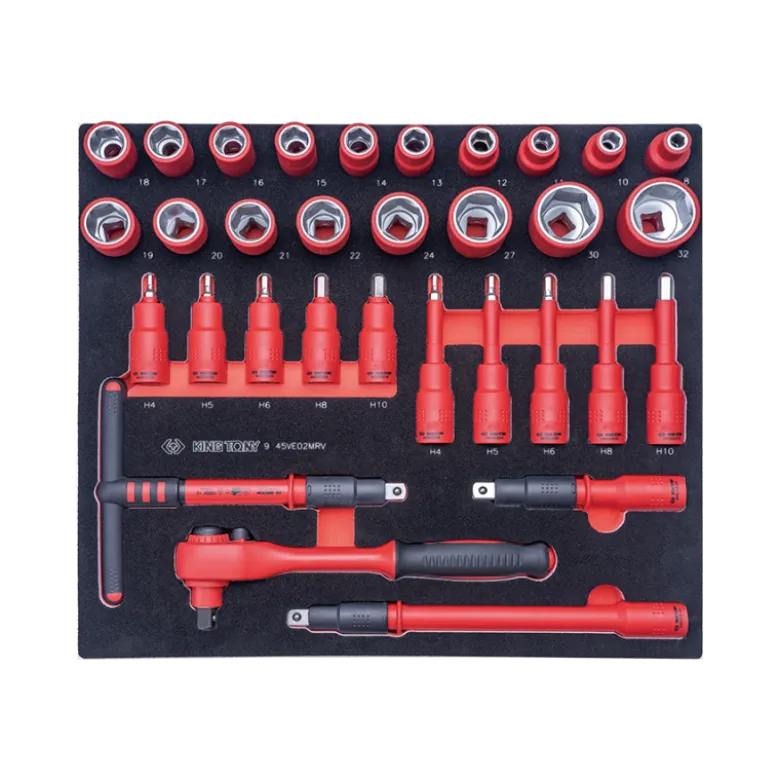 Module Mousse + Pp Douilles Et Accessoires Isolés 1/2" - 32 Pièces King Tony - 945VE02MRV