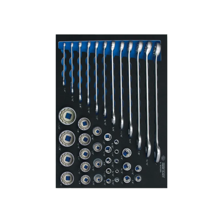 Module Mousse + Pp Douilles Et Clés Mixtes En Pouces 1/2"+1/4" 40 Pcs King Tony - 99040SRV