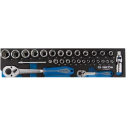 Module Mousse + Pp 30 Pièces Douilles 1/4 & 1/2" Et Accessoires King Tony - 97530MRE