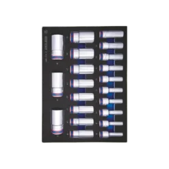Module Mousse + Pp 21 Pièces Douilles Longues 1/2" 12Pans King Tony - 94221MRV