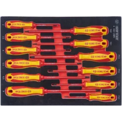 Module Mousse + Pp Tournevis Isolés Vde - 12 Pièces King Tony - 930612MRV