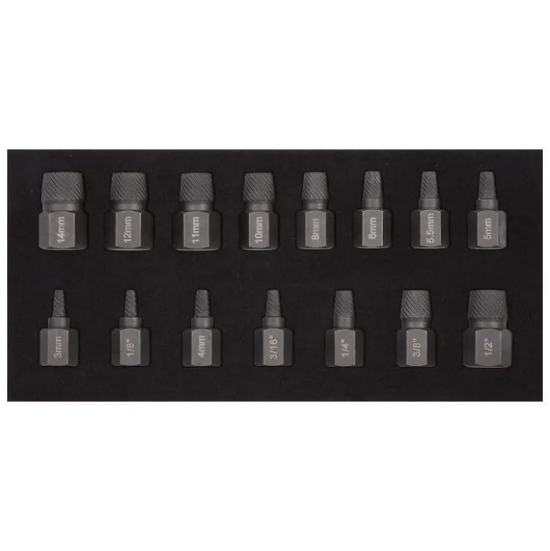 Module 15 pièces d'extracteurs à spirales pour vis creuses KS TOOLS 150.1385