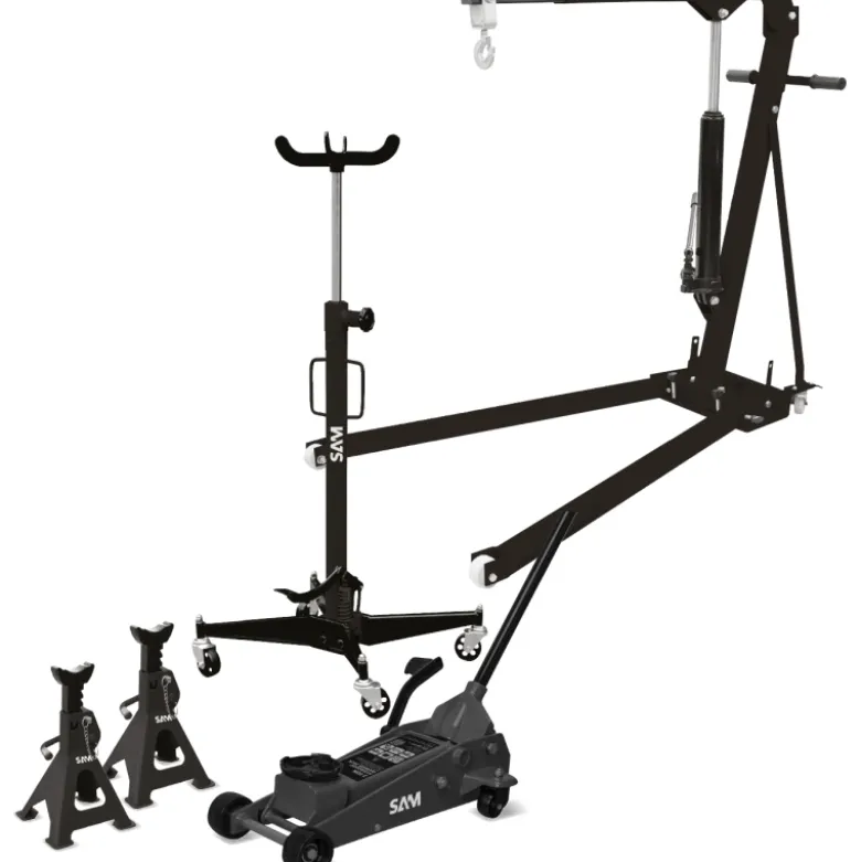 Pack Levage : Cric 3T, Chandelles 3T, Verin 500 Kg, Grue 1T SAM Outillage - PACK-LEV2