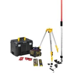 Pack niveau laser rotatif FatMax RL600L Li-Ion rouge portée 60m - STANLEY 77224-1