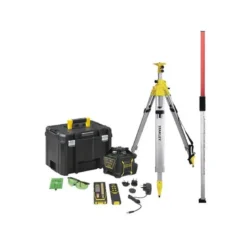 Pack niveau laser rotatif FatMax RL750LG Li-Ion vert portée 80m - STANLEY 77223-1