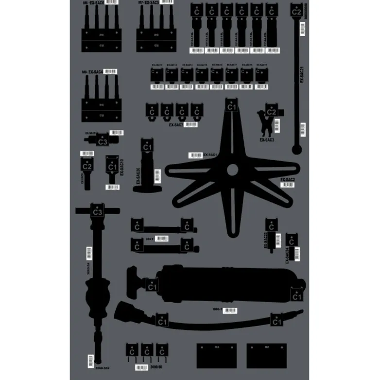 Panneau Embrayage Vide Avec Serigraphie Et Crochets SAM Outillage - PAN-EMB-N