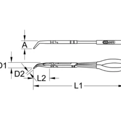 Pince à bec coudée à 45° à double articulation, L335 mm KS TOOLS 500.7163