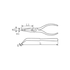 Pince Bec Demi Rond Coude 280 mm Extra Longue SAM Outillage - 239-28CP