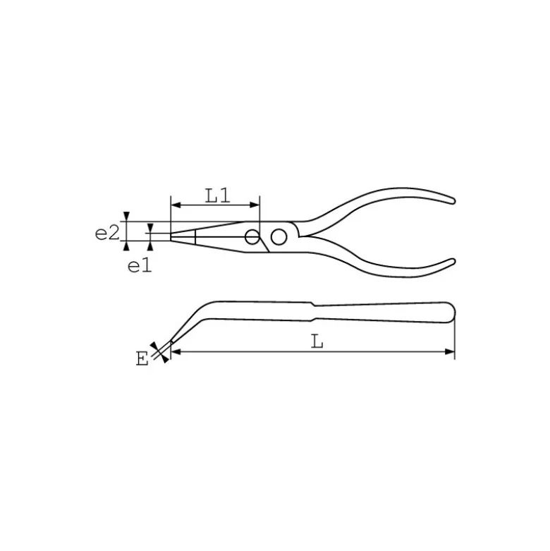 Pince Bec Demi Rond Coude 280 mm Extra Longue SAM Outillage - 239-28CP