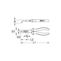 Pince à Bec demi-rond coudé Isolé 1000v KS TOOLS