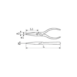 Pince Bec Demi Rond Droit Bi-Matiere Avec Ressort 200 Mm SAM Outillage - 237-R20G