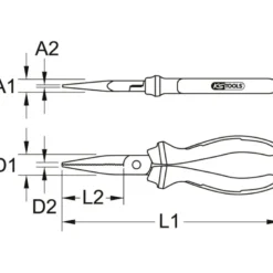 Pince à Bec Plat 170mm Isolé 1000v KS TOOLS 117.1125F