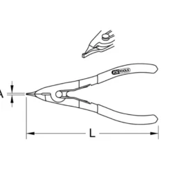 Pince à circlips à oreilles, exterieur KS TOOLS 115.1048