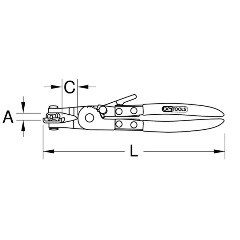 Pince à collier verrouillable, Dimensions : 230 X 55 X 25 - KS TOOLS 115.1043