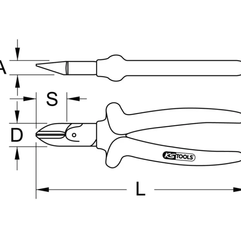 Pince coupante diagonale 165mm ouverture automatique ULTIMATE KS TOOLS 922.8012