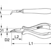 Pince Electronique à Bec demi-rond coudé 45° KS TOOLS 500.7022