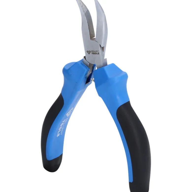 Pince électronique à bec demi-rond coudé L130mm BRILLIANT TOOLS - BT067607