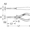 Pince électronique à bec long droite KS TOOLS 500.7032