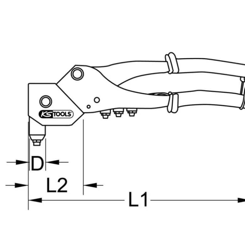 Pince à rivets Tête pivotante 360° KS TOOLS 150.9540