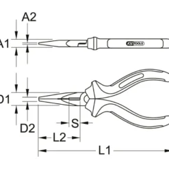 Pinces à bec demi-rond ERGOTORQUE KS TOOLS