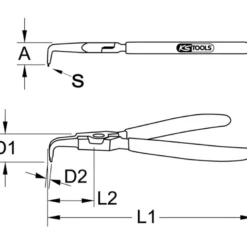 Pinces à Circlips extérieur Coudée 90° KS TOOLS