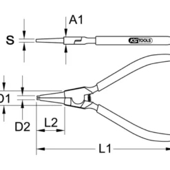 Pinces à circlips extérieur droites KS TOOLS