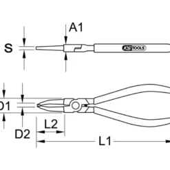 Pinces à circlips intérieur droites, Chrome Vanadium forgé de haute qualité KS TOOLS