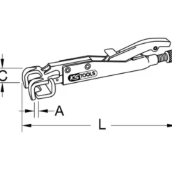 Pince étau Mâchoire large et courbe pour carrossier KS TOOLS 115.1082