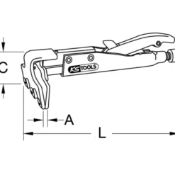 Pince étau Mâchoire large et plate pour carrossier KS TOOLS 115.1080