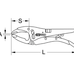 Pince étau 250mm à crémaillère Pro 8 KS TOOLS 115.1037