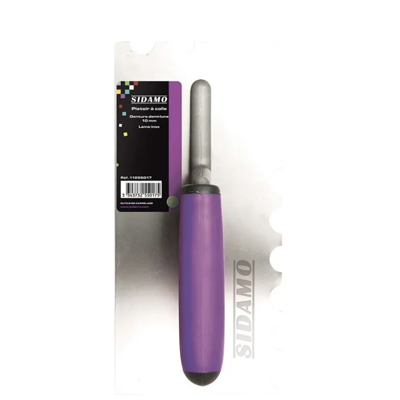 Platoir à colle INOX denture Demi-Lune R 10 mm SIDAMO